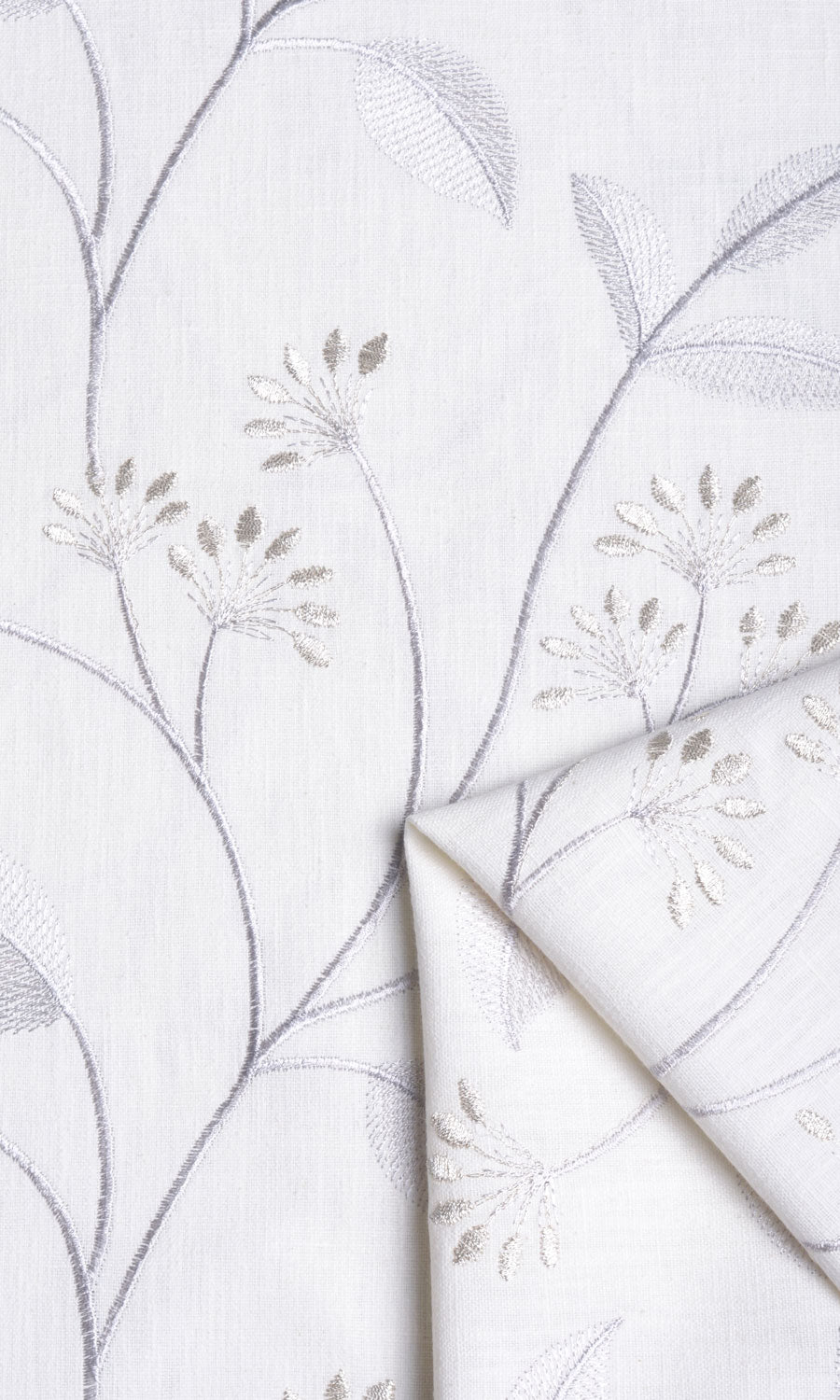 Floral Embroidery Roman Blinds & Window Shades (White/ Cream)