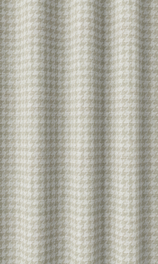 Houndstooth Print Home Décor Fabric By the Metre (Beige/ White)
