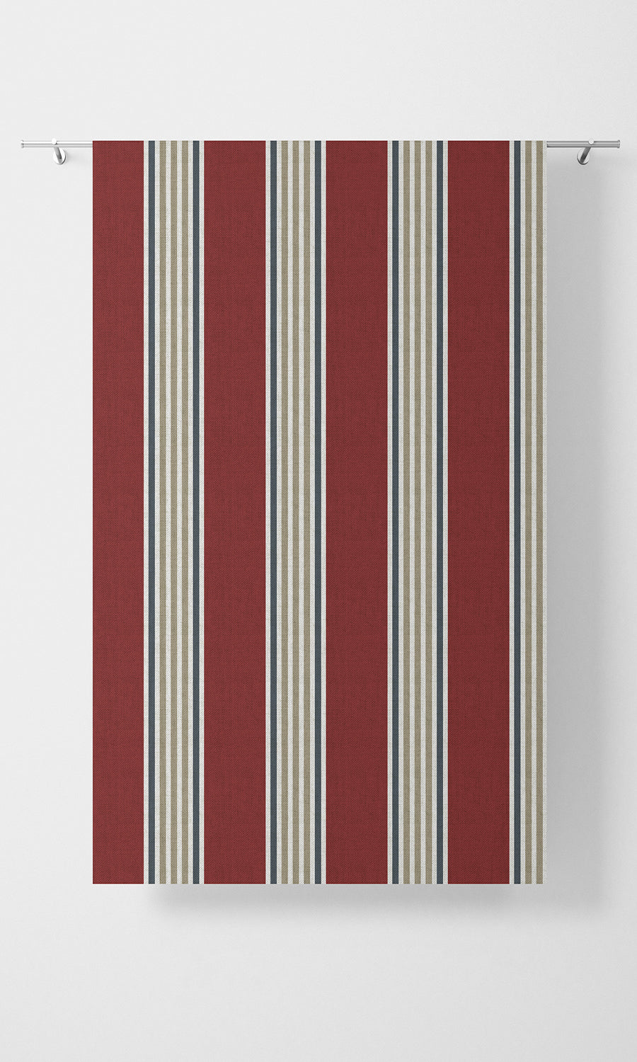 Striped Free Fabric Material Sample (Deep Red/ Beige)