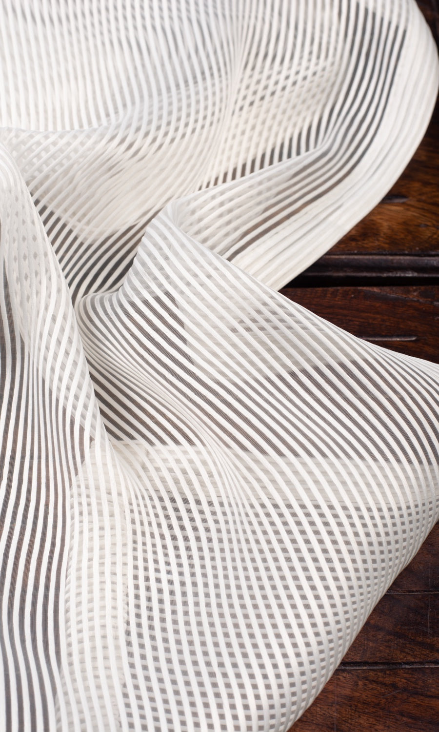 Striped Sheer Roman Blinds & Window Shades (White)