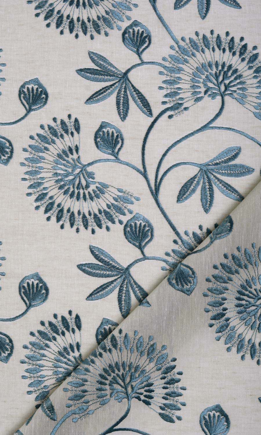 Semi-Sheer Roman Blinds & Window Shades (Beige/ Teal)