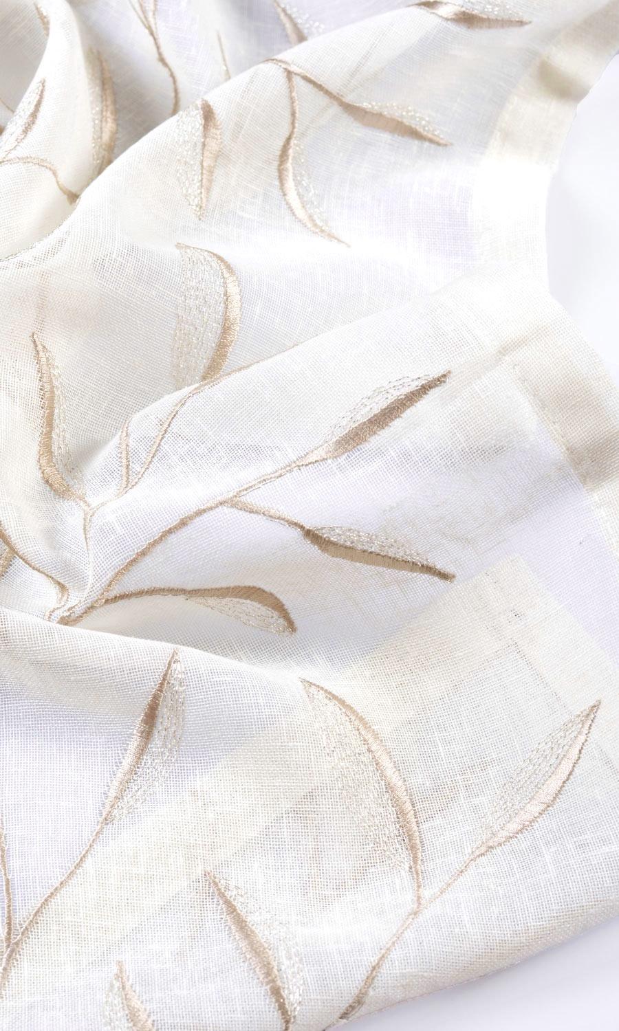 Sheer Floral Blinds (White/ Beige) Extra Long Short Wide