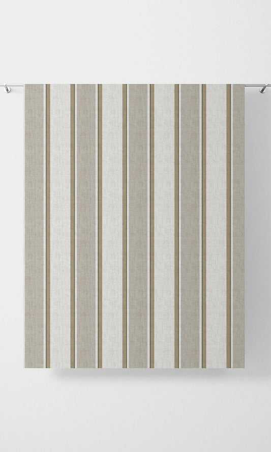 Striped Home Décor Fabric By the Metre (White/ Brown/ Beige)