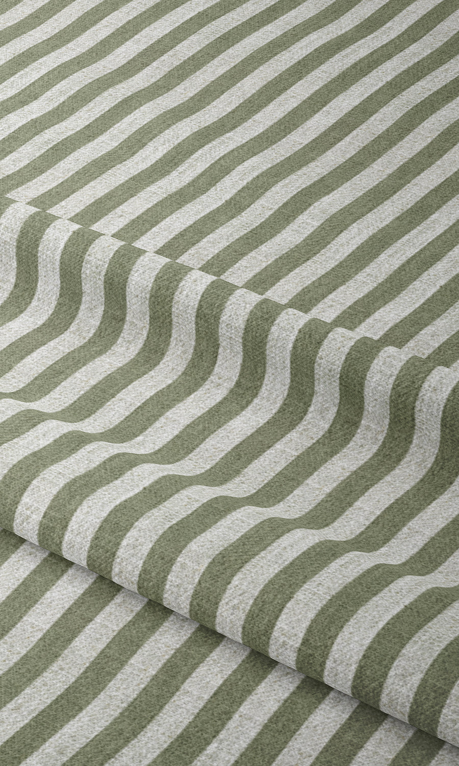 Modern Striped Window Treatments Fabric Sample (Green/ White)