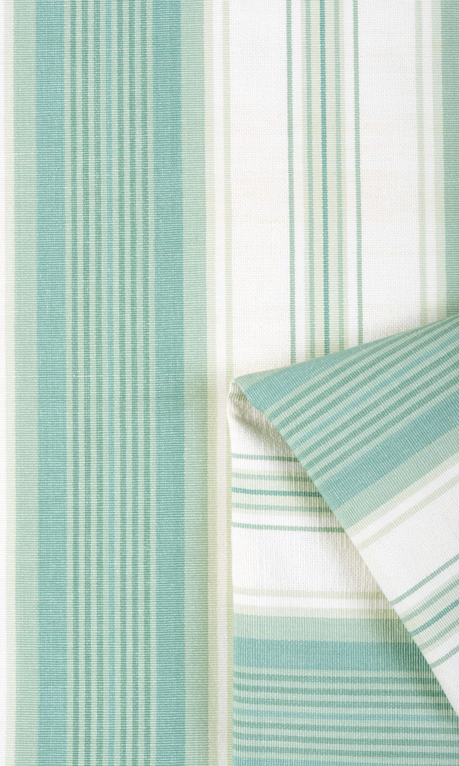 Striped Home Textile Fabric Material Sample (Seafoam Green/ White)