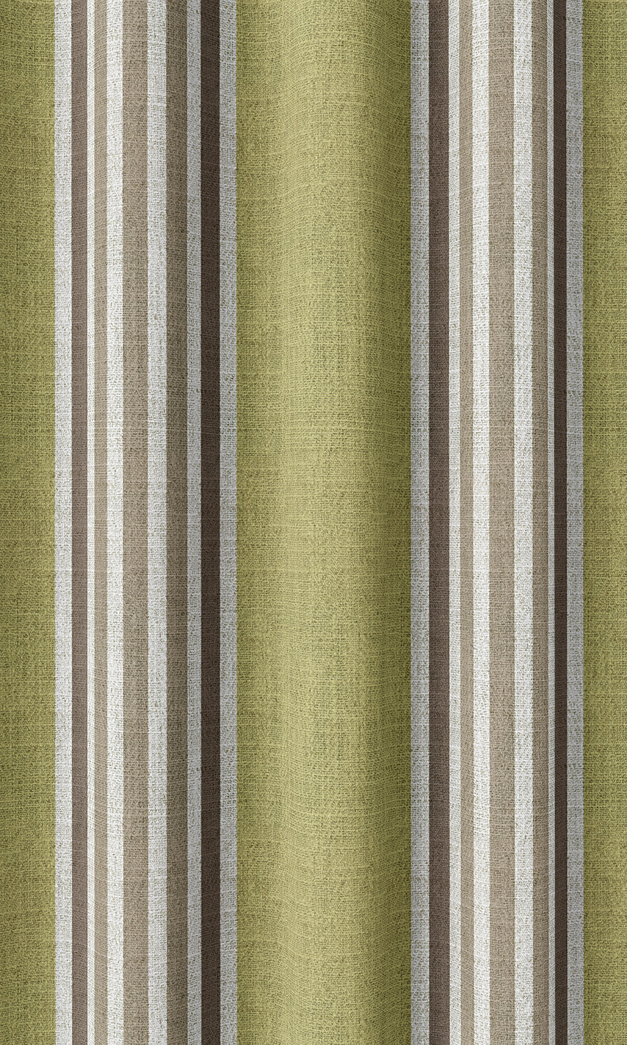 Striped Home Décor Fabric By the Metre (Chartreuse Green/ Brown)