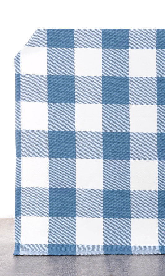 Buffalo Check Roman Blinds (Indigo Blue/ White)