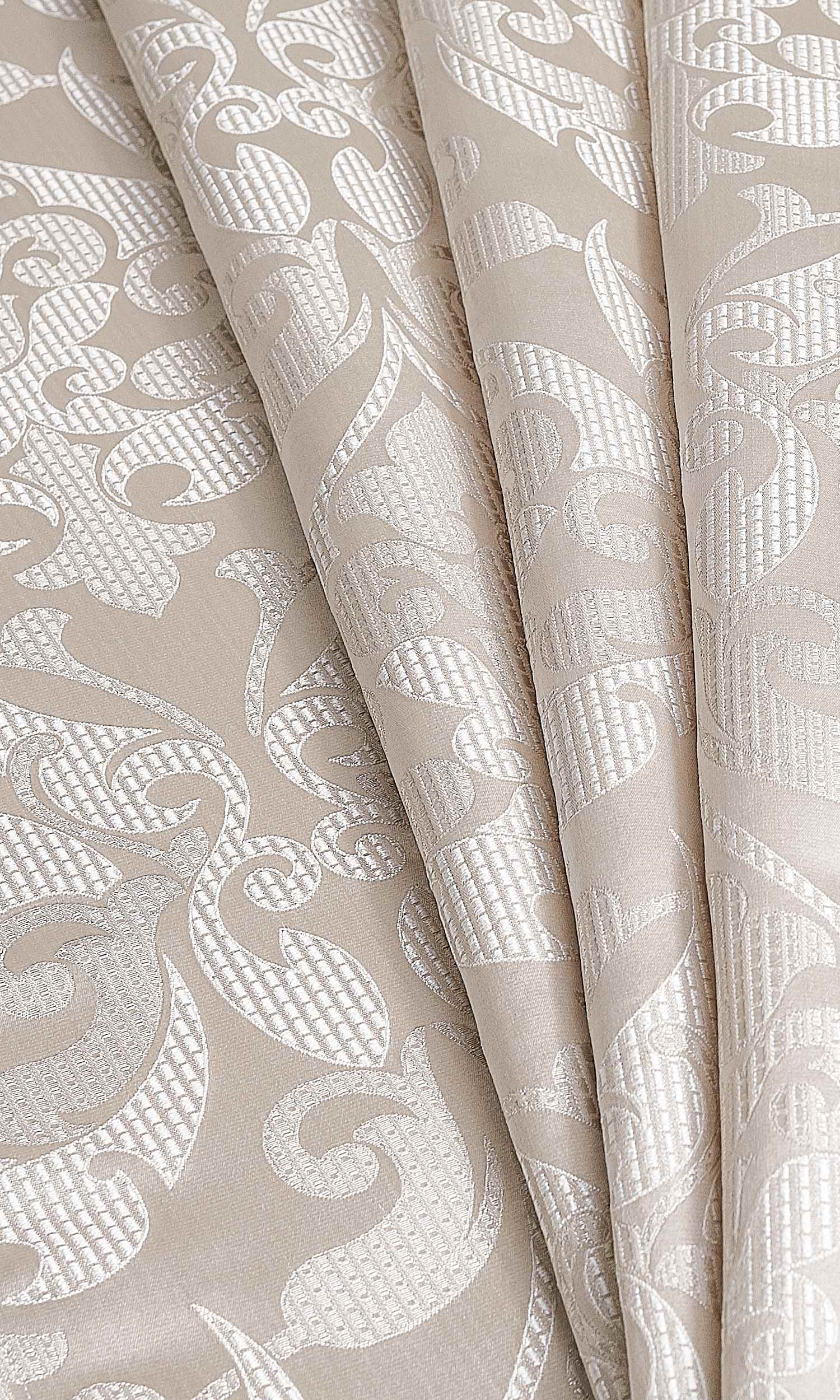 Self Patterned Home Décor Fabric Sample (Pale Beige/ Cream)