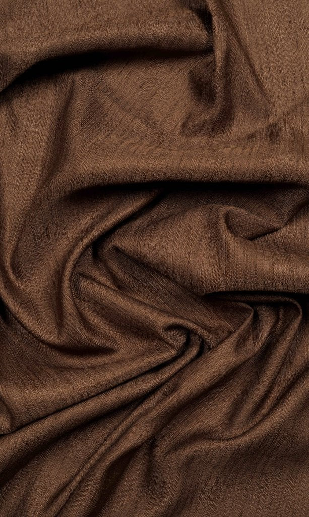 Silk Blend Window Treatments Fabric By the Metre (Coffee Brown)