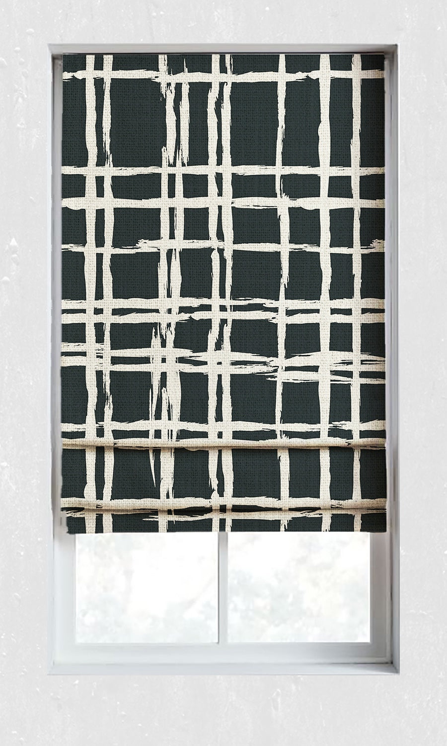 Geometrical Patterned Blinds (Black/ Ivory) for Living, Bedroom, Kitchen, Bathroom