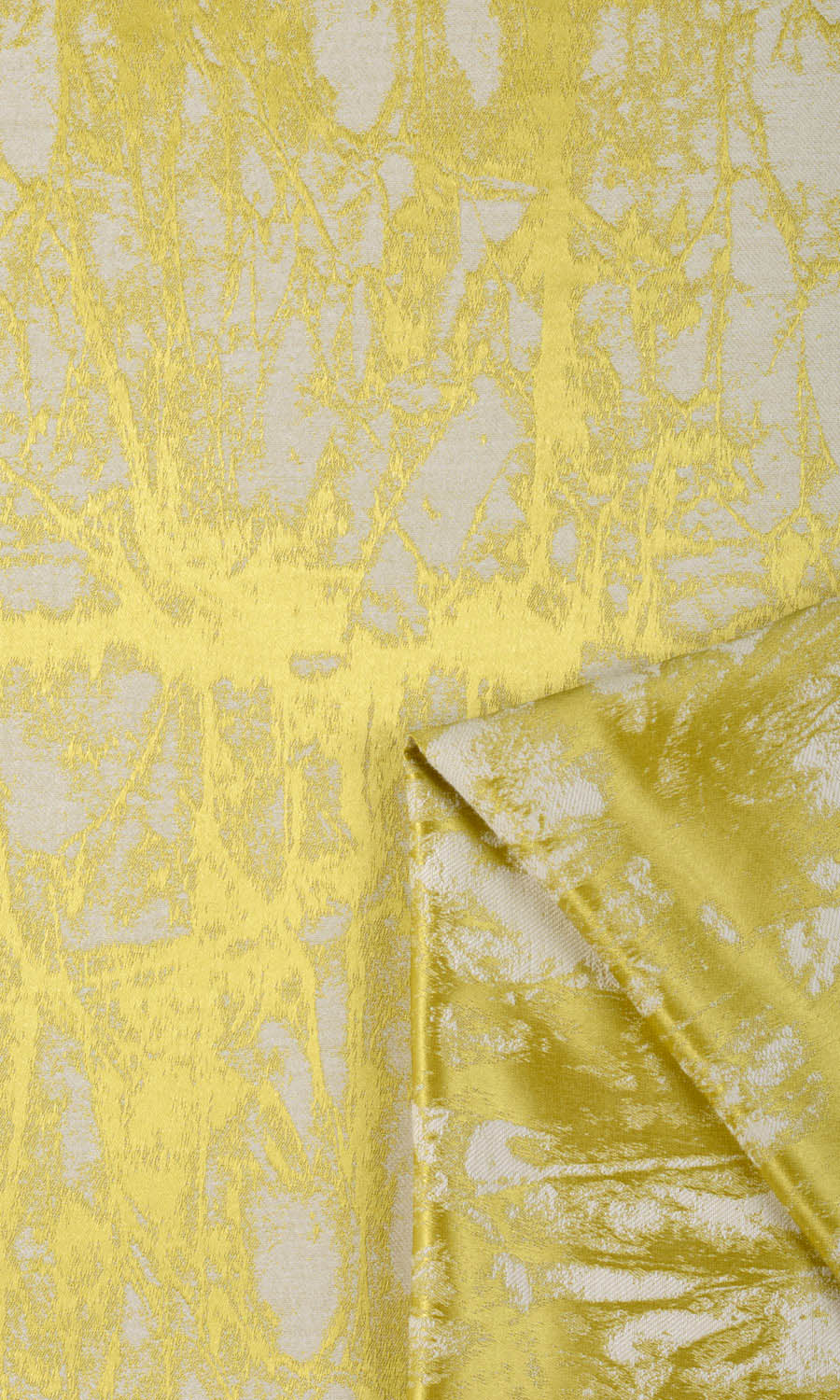 Abstract Print Fabric Material By the Metre (Yellow)