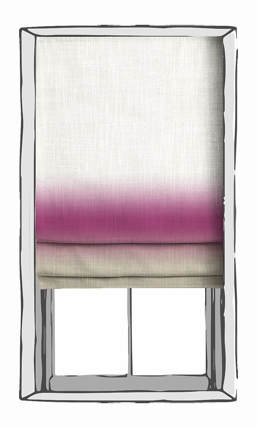 3-Tone Ombre Window Treatments Fabric Sample (Pink/ Warm Beige)