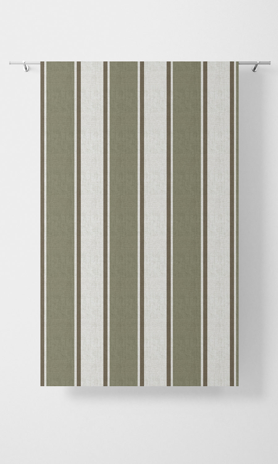 Striped Home Textile Fabric Material Sample (Green/ Brown)