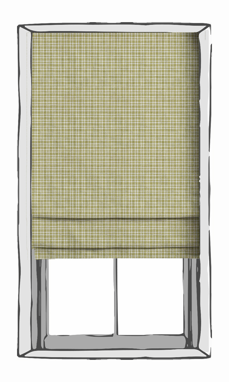 Check Print Shades (Chartreuse Green/ White) Extra Long Short Wide