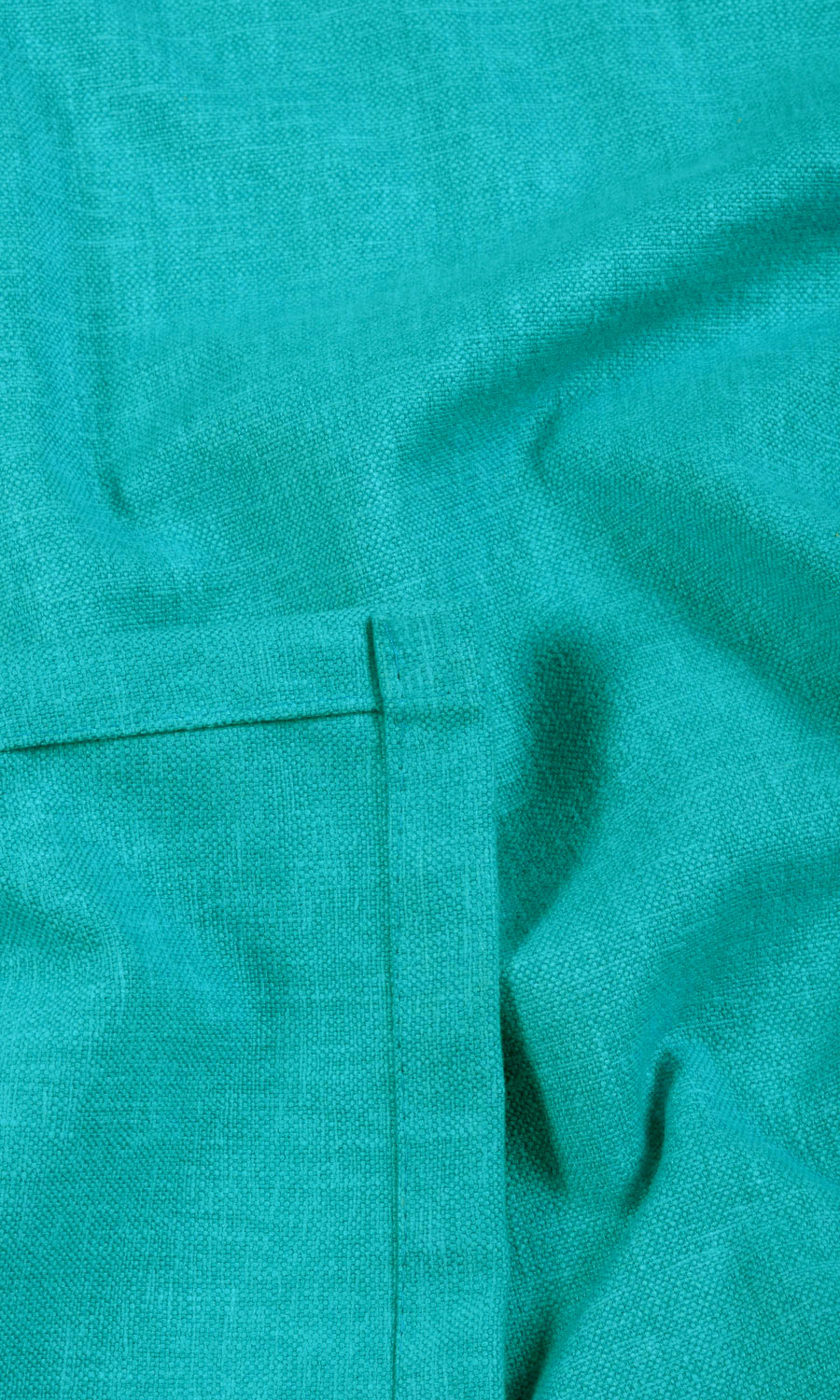 Linen-Blend Window Treatments Fabric By the Metre (Turquoise Blue)