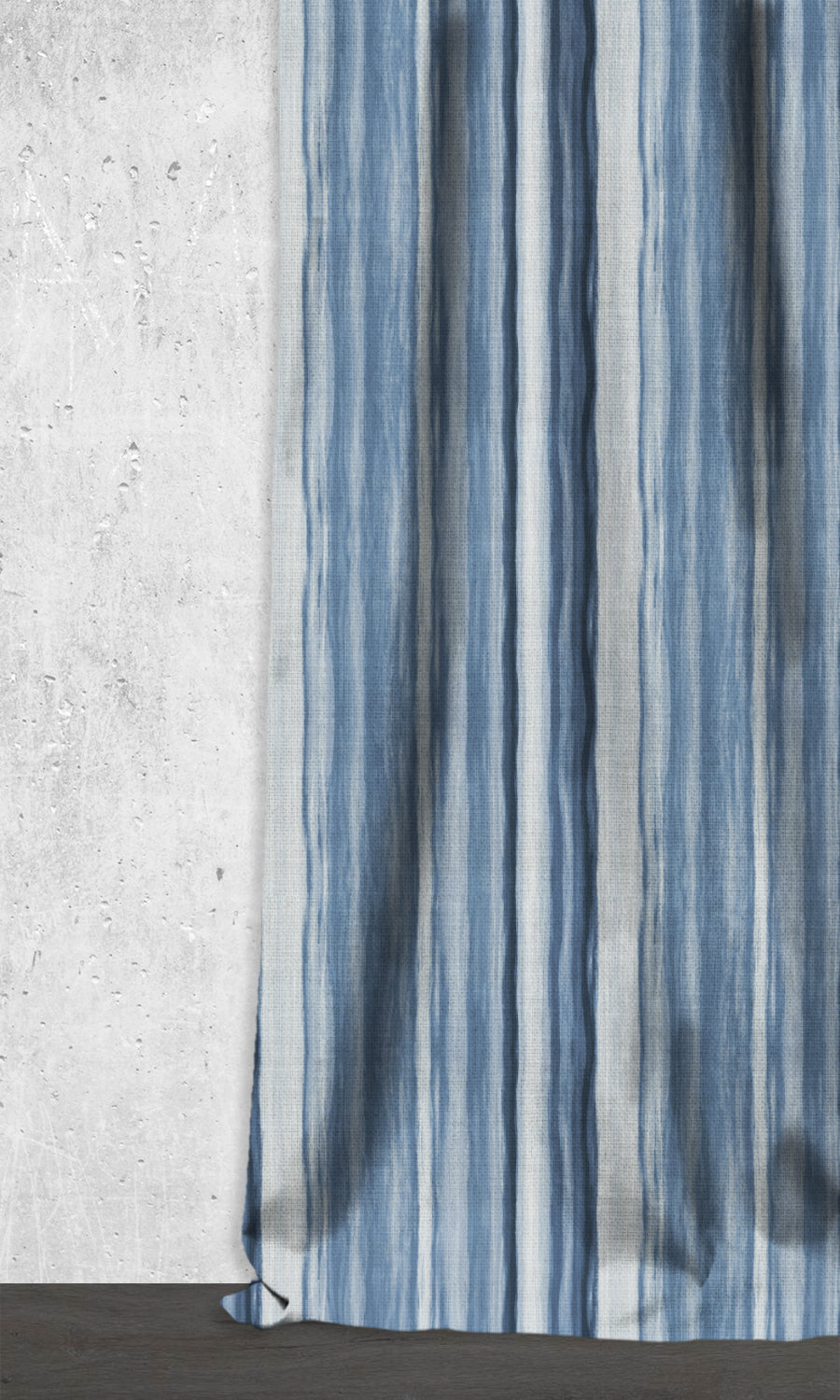 Modern Striped Window Treatments Fabric By the Metre (Cobalt/ Denim Blue)