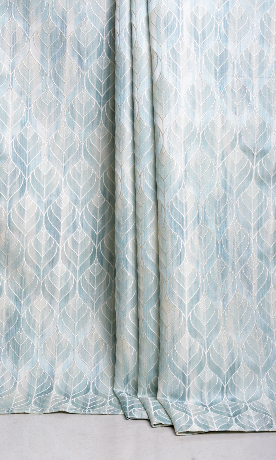 Petal Patterned Made-to-Measure Roman Blinds (Pale Aqua Blue)