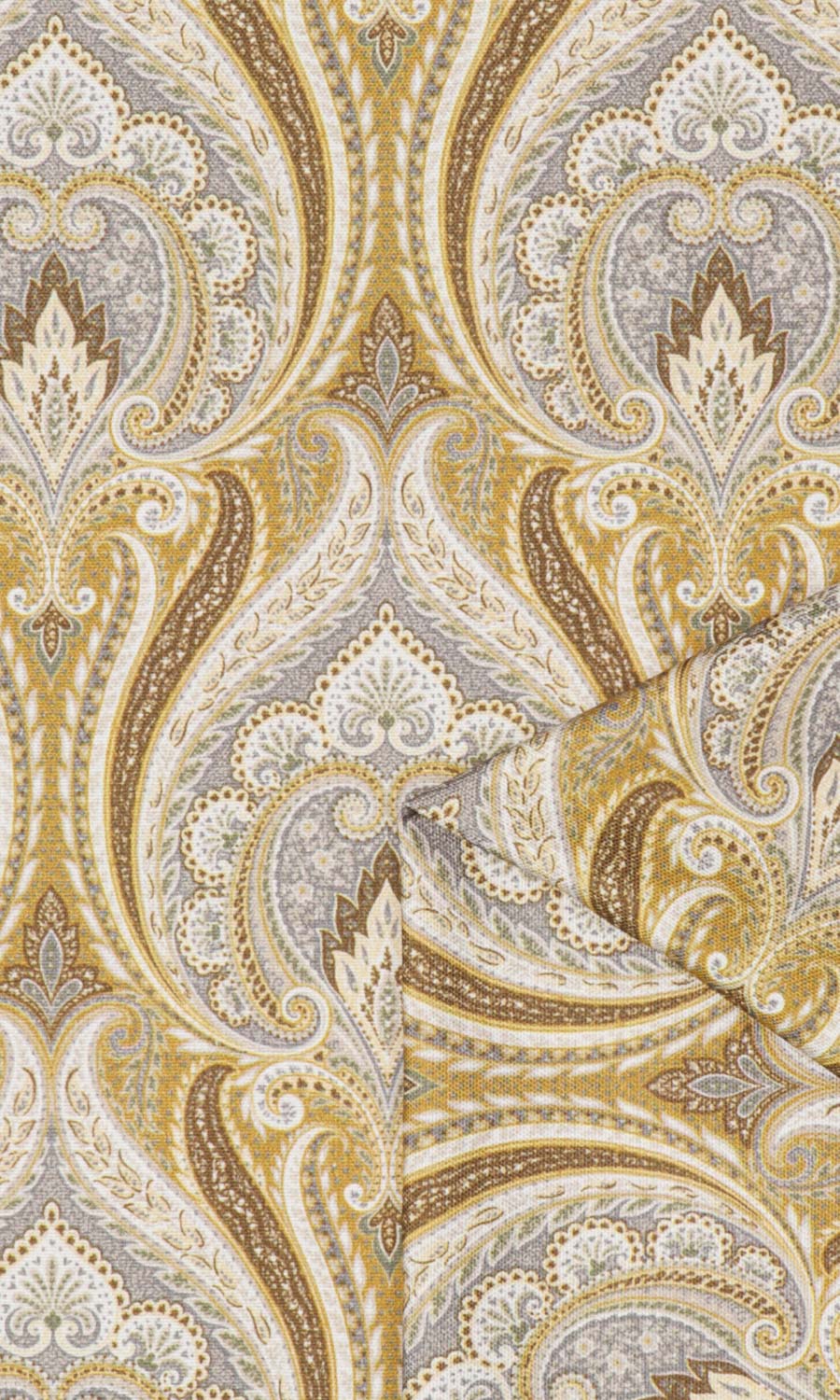 Floral Damask Made-to-Measure Roman Blinds (Grey/ Yellow)