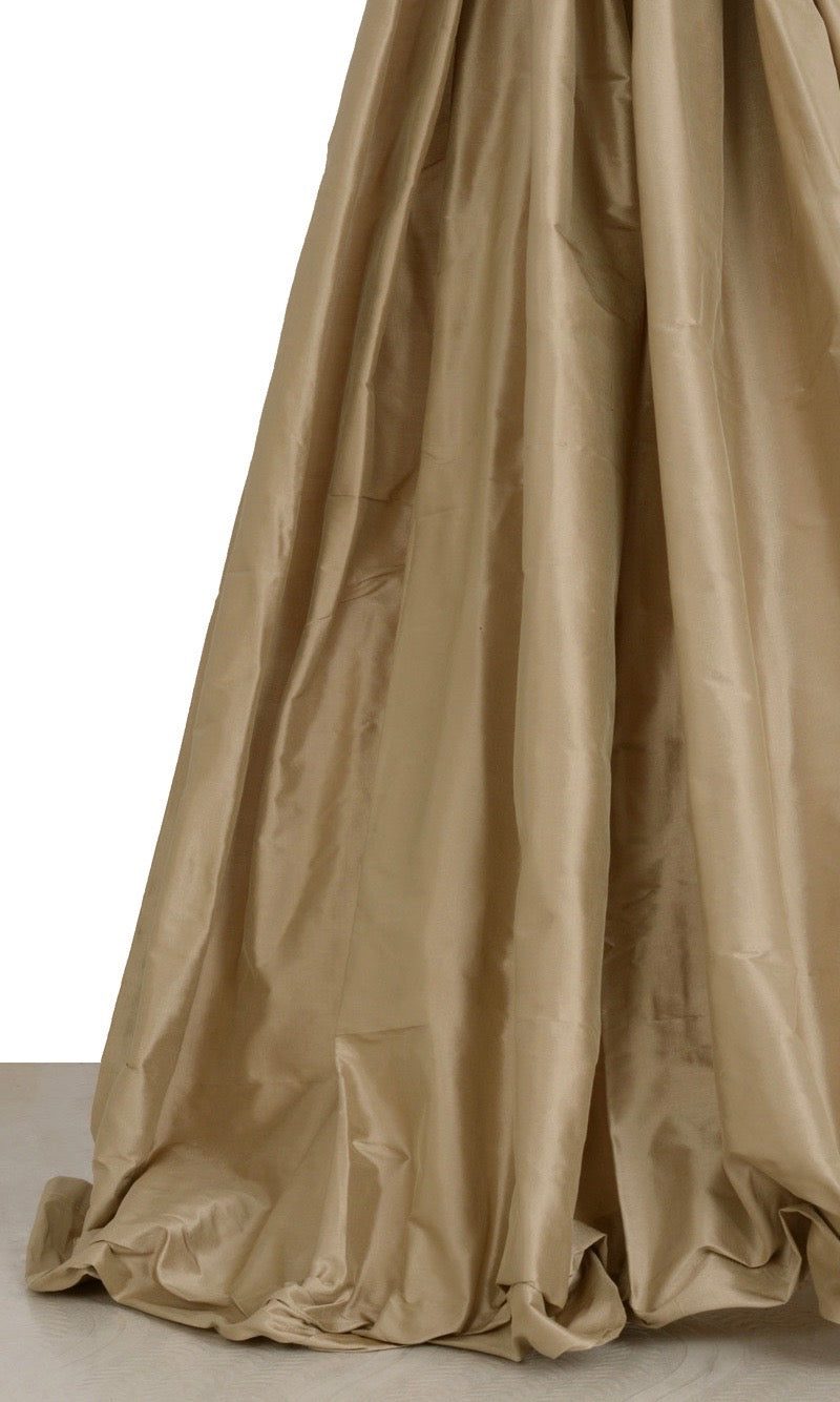 Shantung Silk Window Treatments Fabric By the Metre (Brown)