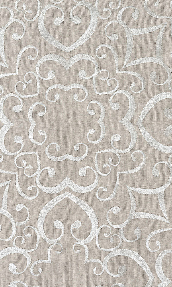 Floral Embroidered Linen Shades (Brown) for Living, Bedroom, Kitchen, Bathroom