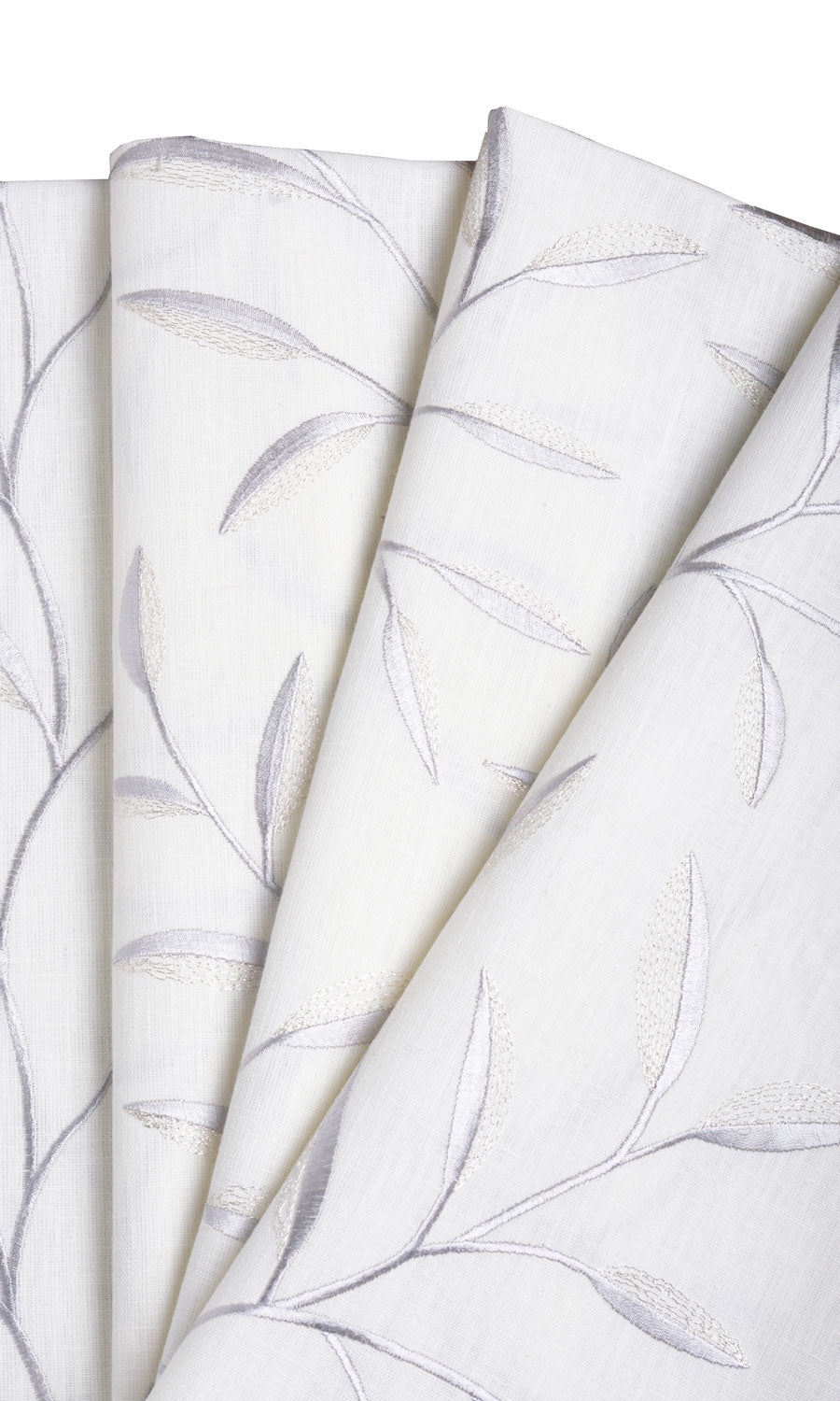 Floral Embroidery Roman Blinds (White/ Cream) Extra Long Short Wide