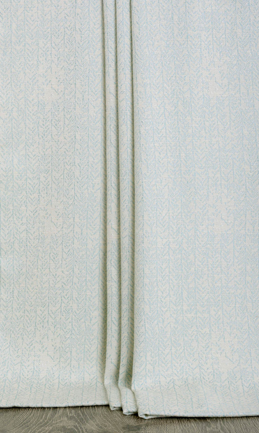 Herringbone Poly-Cotton Home Décor Fabric By the Metre (White/ Blue)