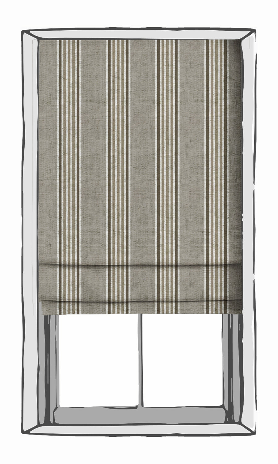 Modern Striped Fabric Material By the Metre (Tan/ Brown)