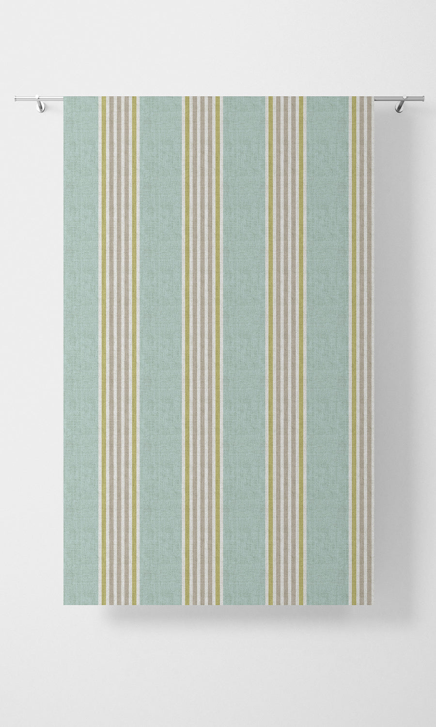 Striped Fabric Material By the Metre (Turquoise Blue/ Green)
