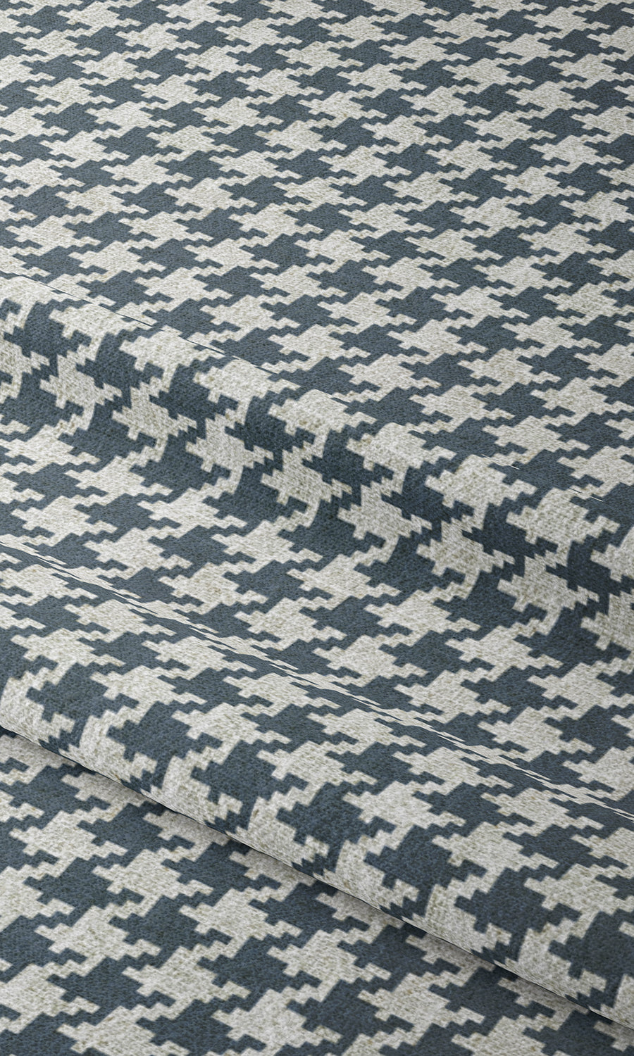 Houndstooth Shades (Petrol Blue/ White) for Living, Bedroom, Kitchen, Bathroom