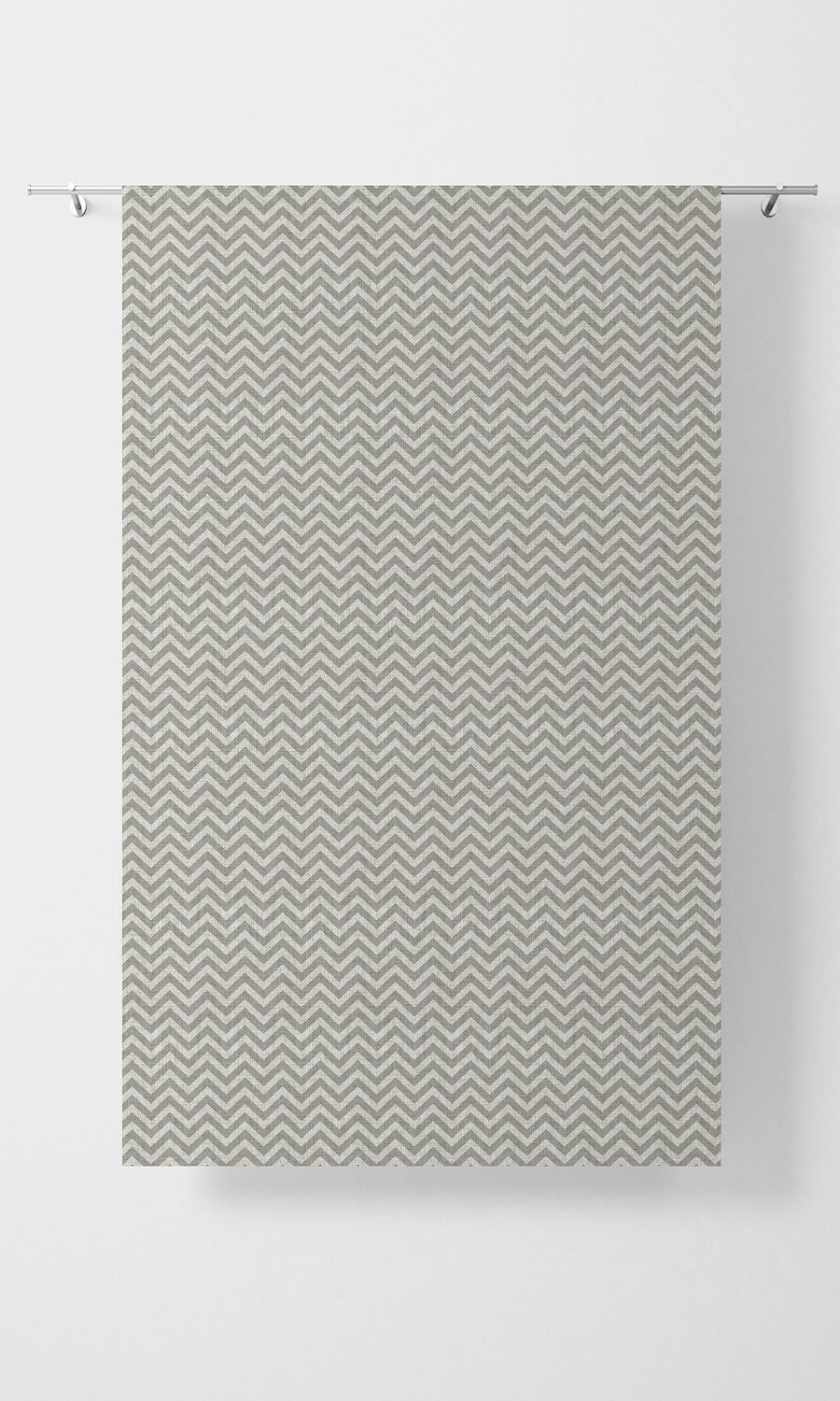 Chevron Print Home Textile Fabric Material By the Metre (Grey/ White)