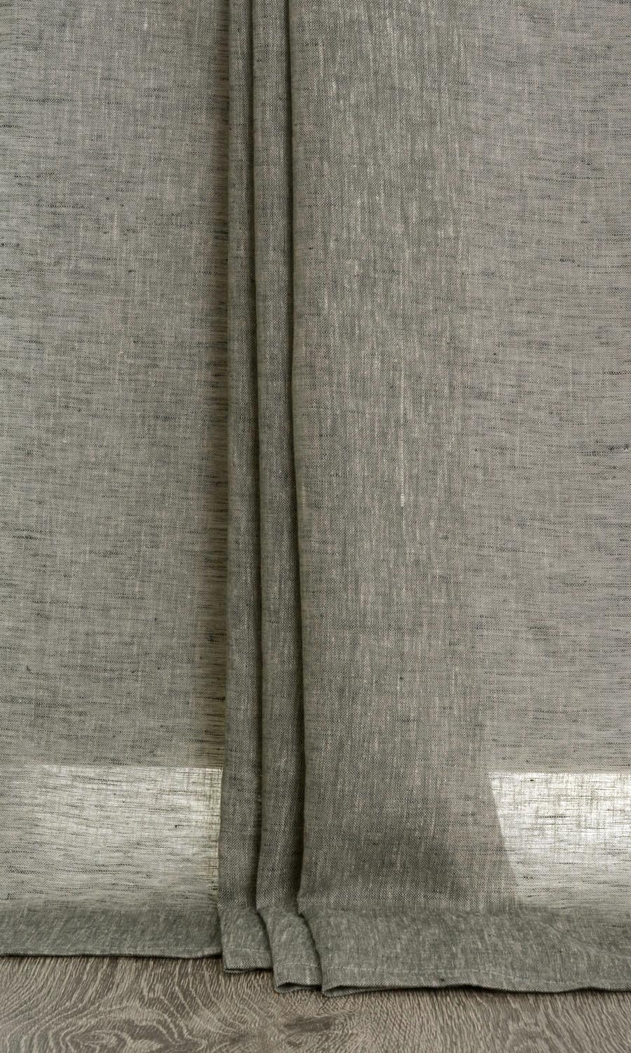 Sheer Linen Fabric Blinds (Grey) for Living, Bedroom, Kitchen, Bathroom