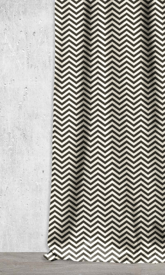 Modern Print Home Décor Fabric Sample (Black/ Ivory)