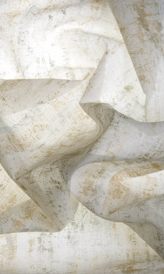 Printed Sheer Blinds (Metallic Golden/ Yellow)