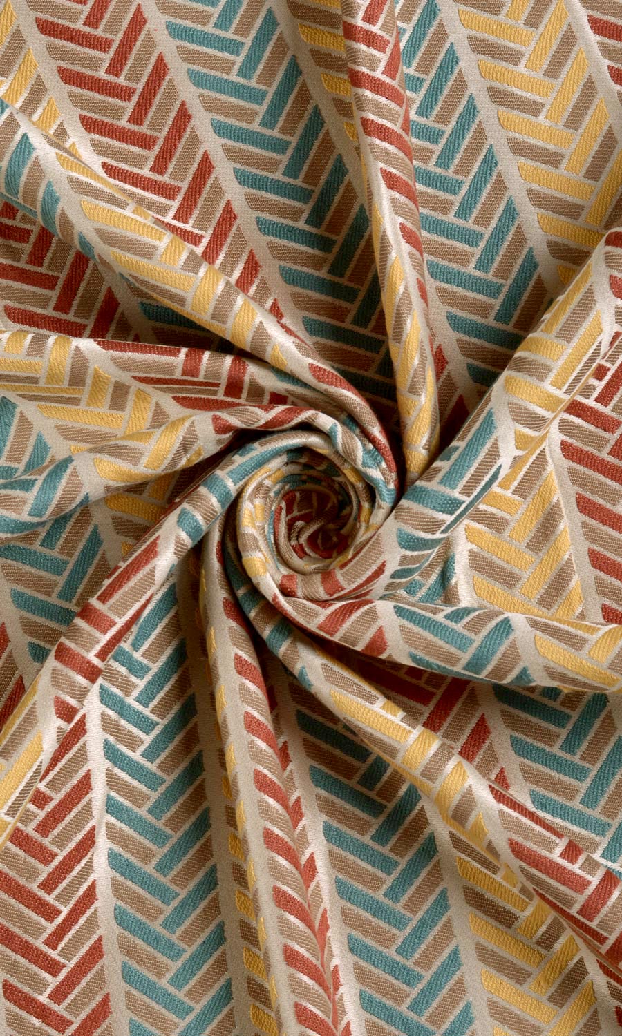 Herringbone Fabric Material By the Metre (Red/ Blue/ Yellow)