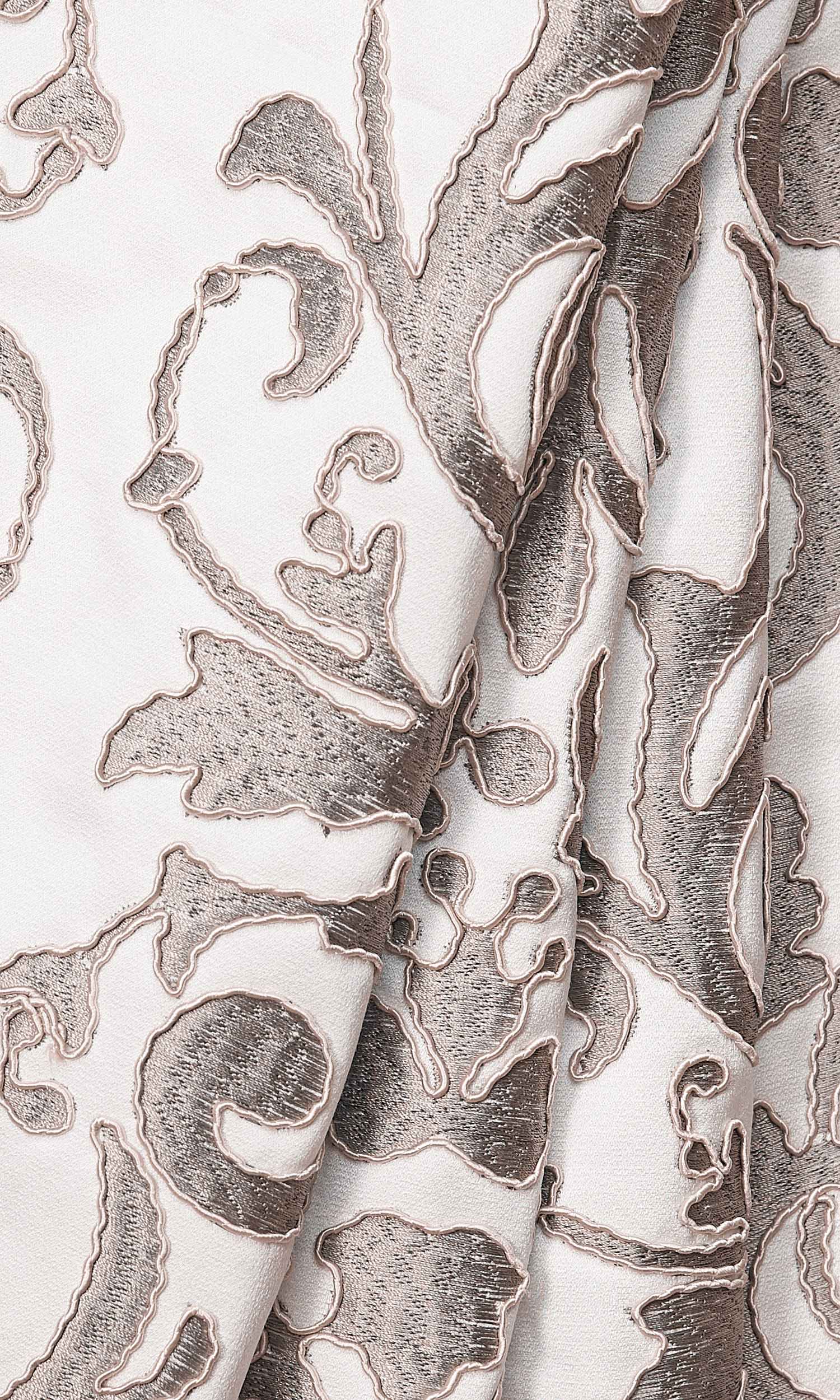 Damask Window Treatments Fabric Sample (White/ Grey)