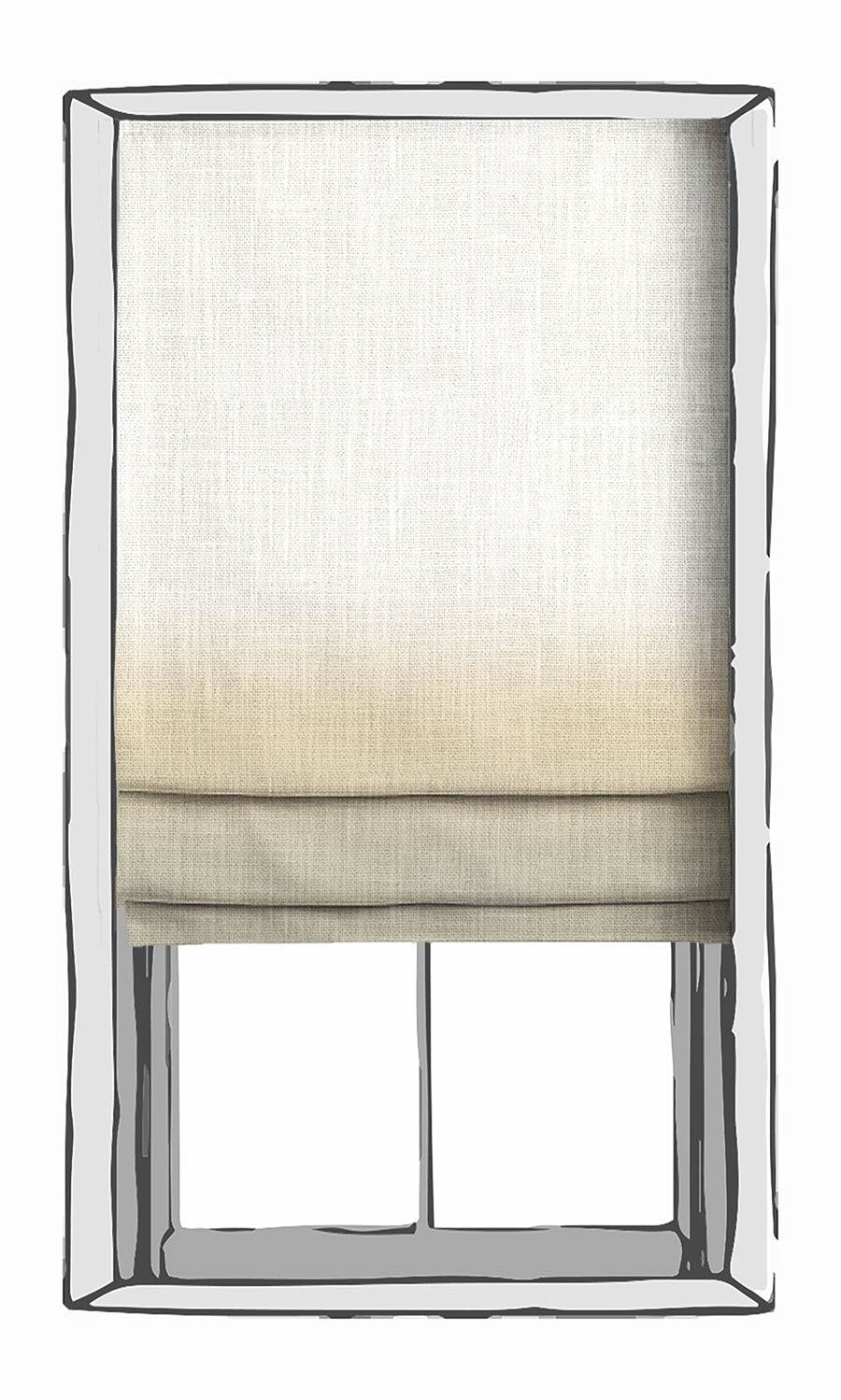 3-Tone Ombre Window Treatments Fabric Sample (Yellow/ Beige)