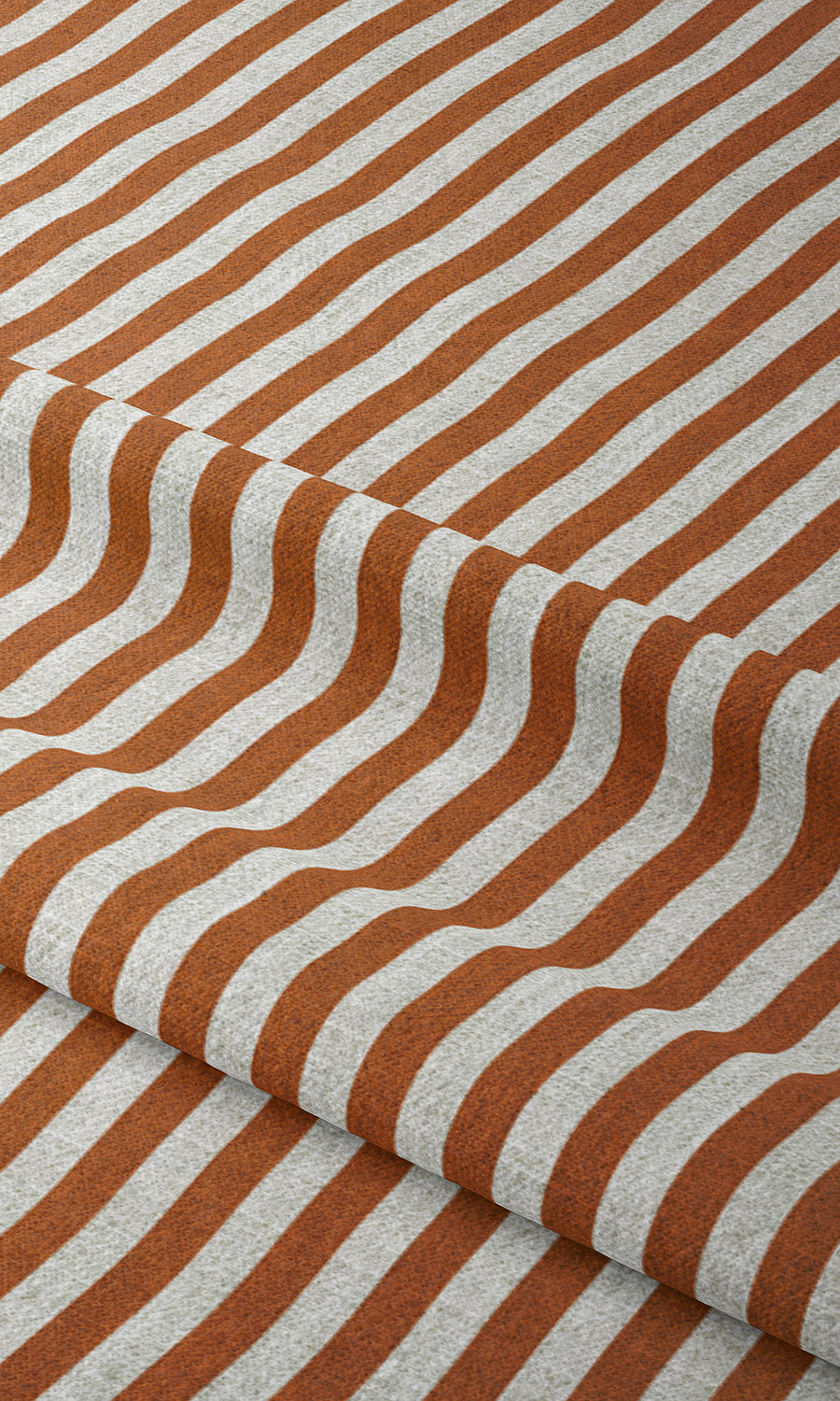 Modern Striped Window Treatments Fabric Sample (Burnt Orange/ White)