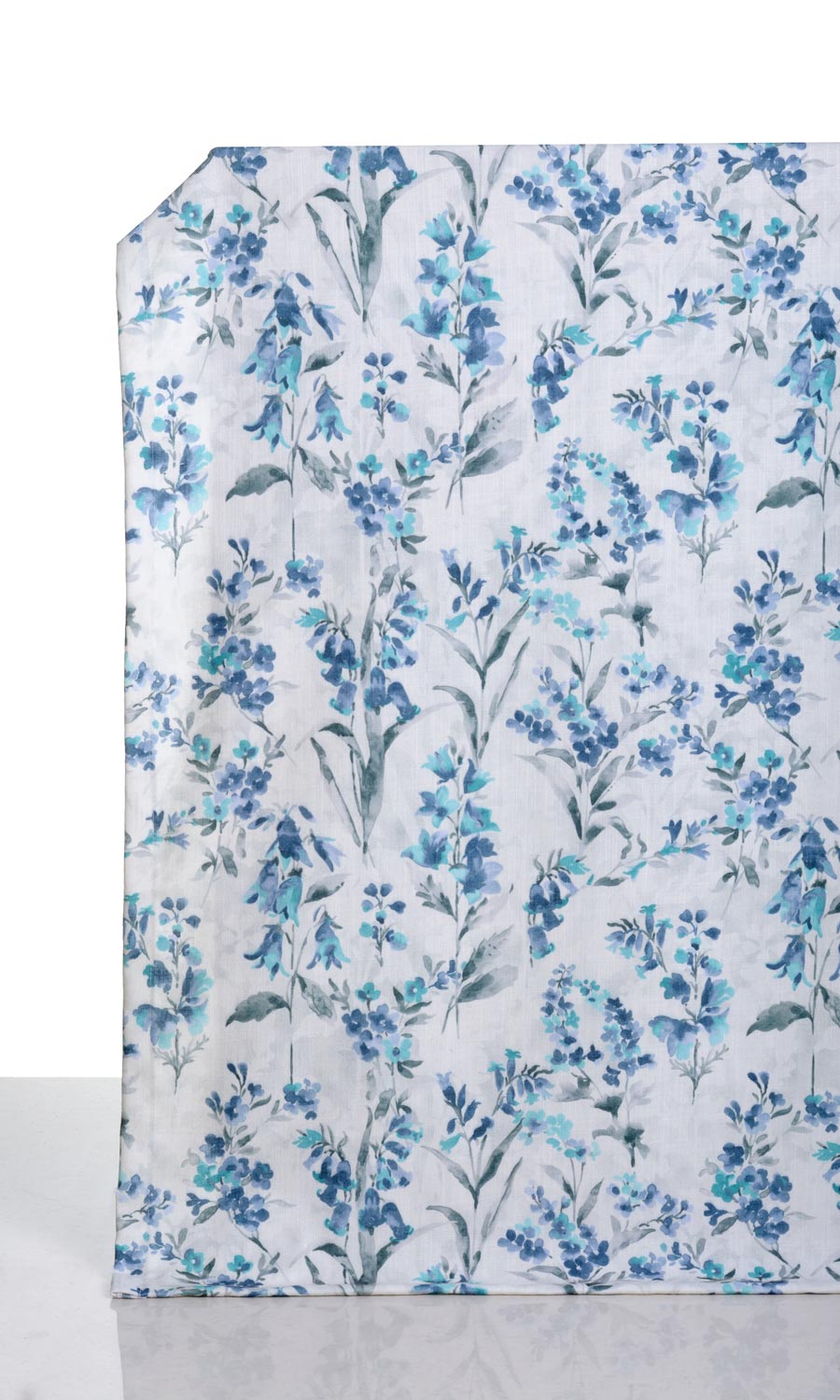 Floral Print Flat, Plain, Fake, Faux, European Relaxed Roman Blinds (Blue/ Grey)