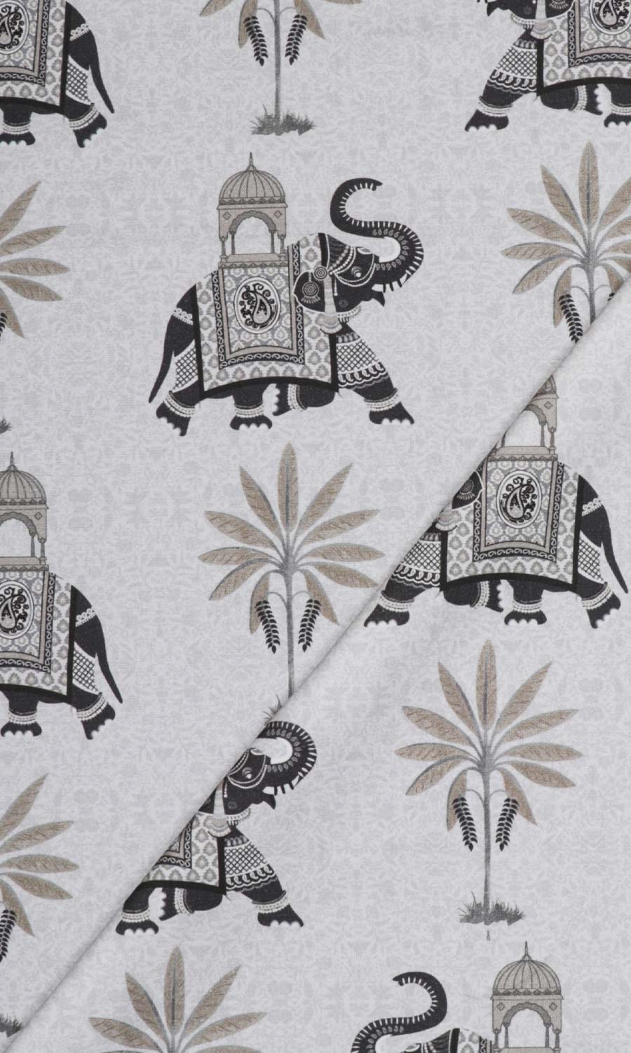 Cotton Printed Fabric Blinds (Grey) Extra Long Short Wide