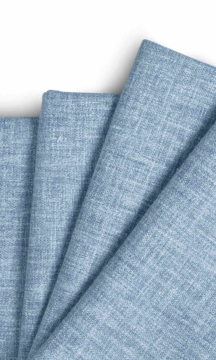 Cotton Blend Fabric Blinds (Blue) for Living, Bedroom, Kitchen, Bathroom