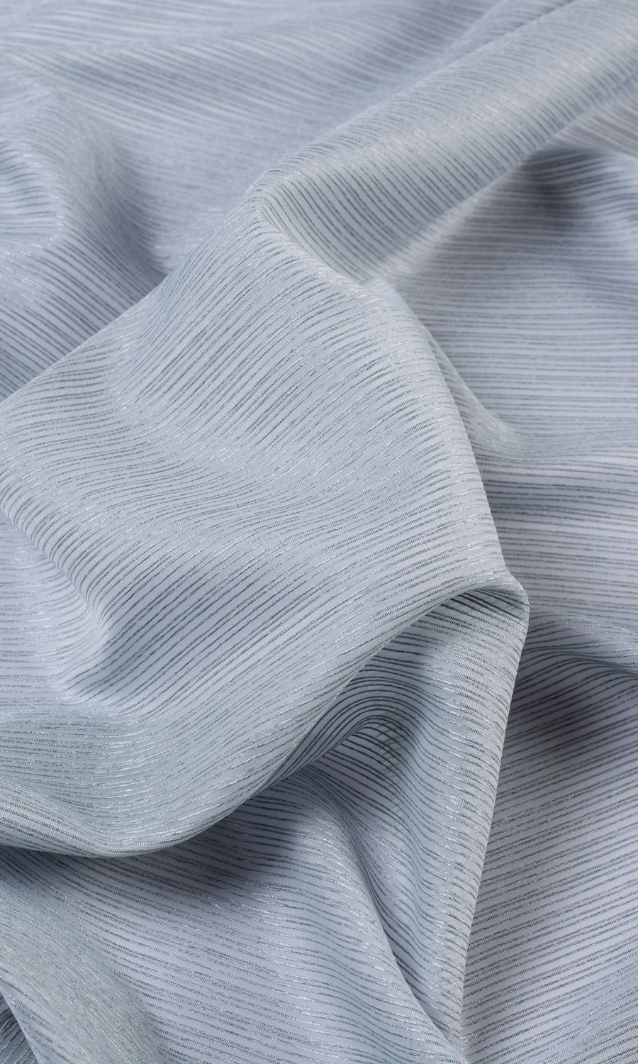Striped Sheer Window Treatments Fabric By the Metre (Periwinkle Gray)