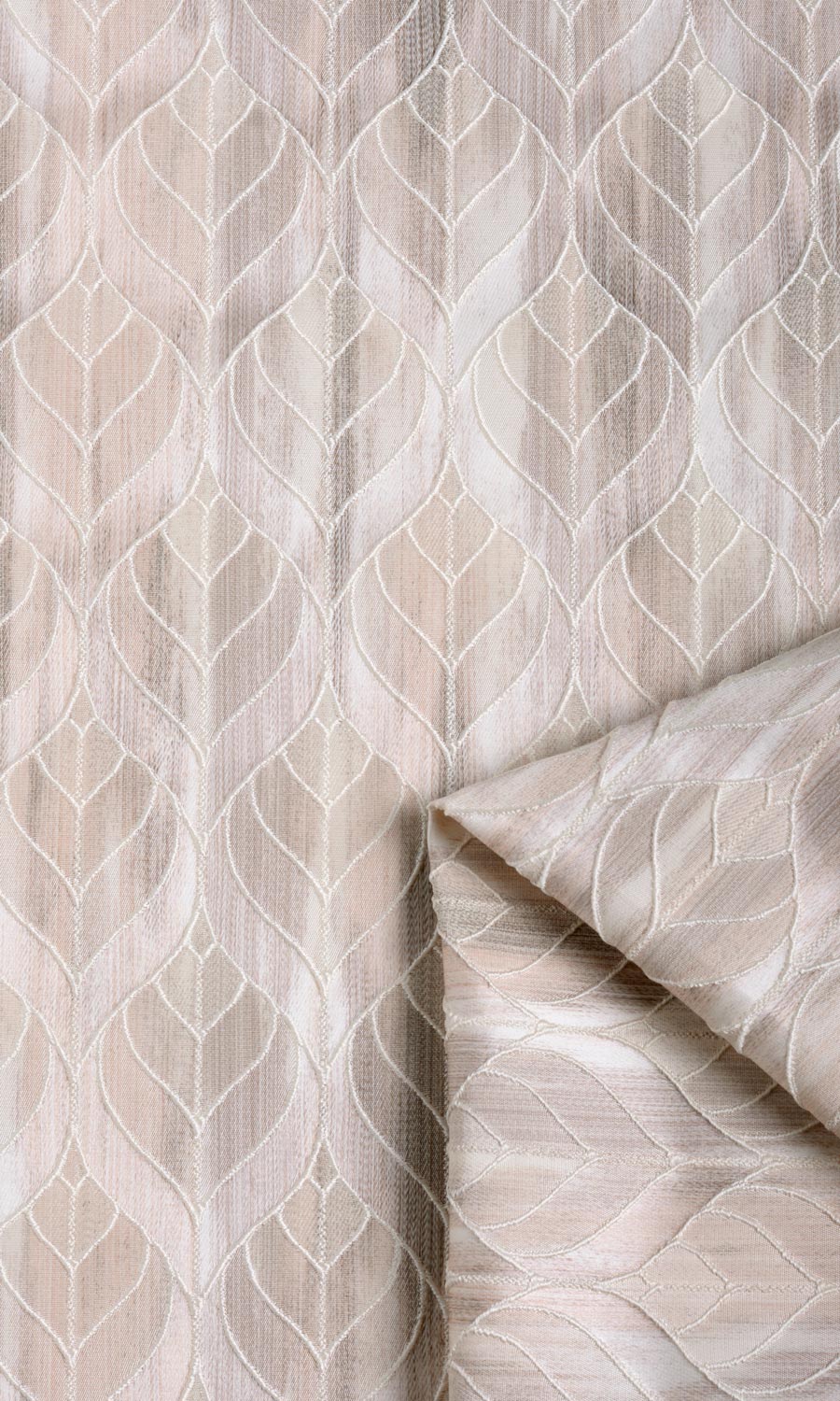 Petal Patterned Made-to-Measure Roman Blinds (Pale Grey/ Beige)