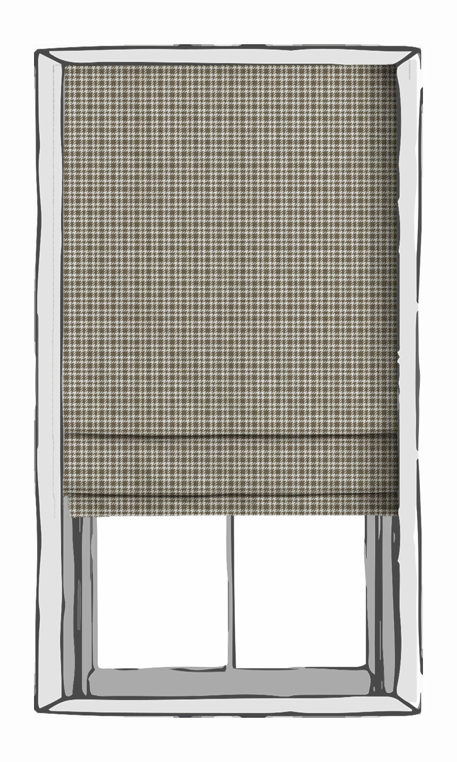 Checkered Blinds (Cedar Brown/ White) Extra Long Short Wide