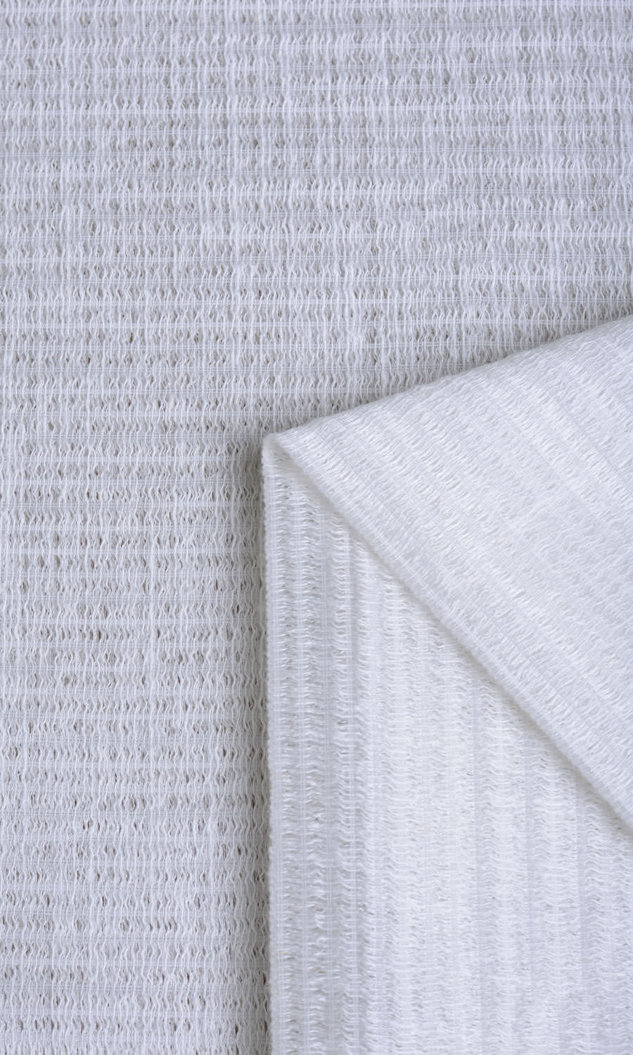 Cotton Blend Check Sheer Fabric By the Metre for Roman Blinds & Shades (Milky White)