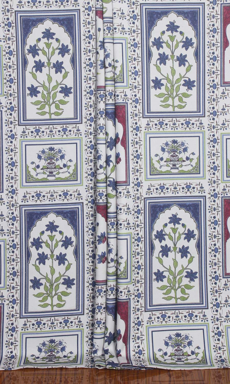 Floral Cotton Roman Blinds (White/ Blue/ Pink) for Living, Bedroom, Kitchen, Bathroom