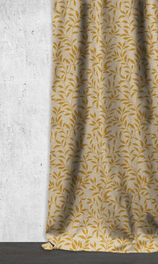 Dimout Floral Blinds (Yellow/ Ivory)