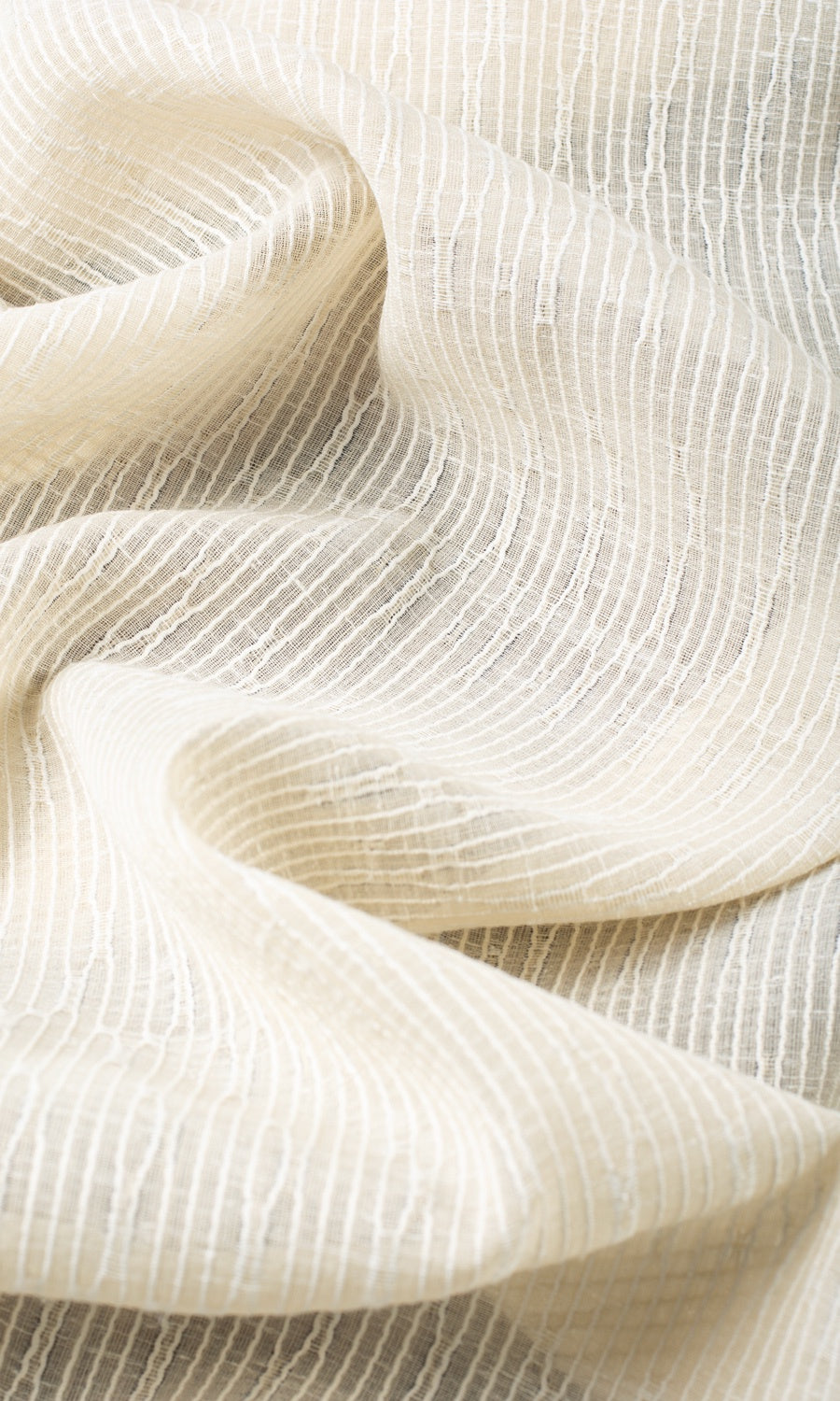 Textured Sheer Fabric By the Metre for Roman Blinds & Shades (Ivory-Beige)