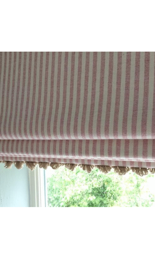 Fringe trim border roman blinds