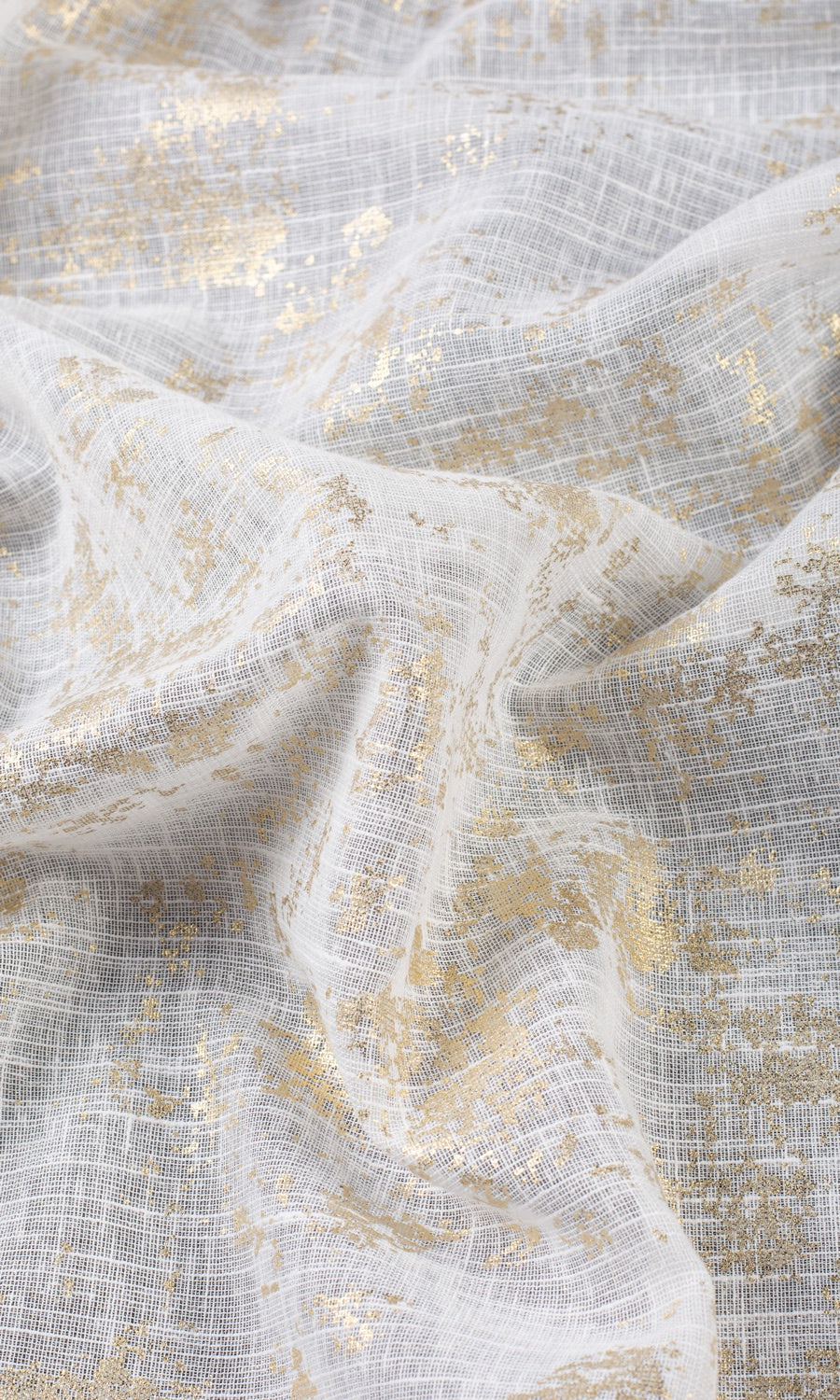 Textured Semi-Sheer Fabric By the Metre for Roman Blinds & Shades (Cream/ Golden)