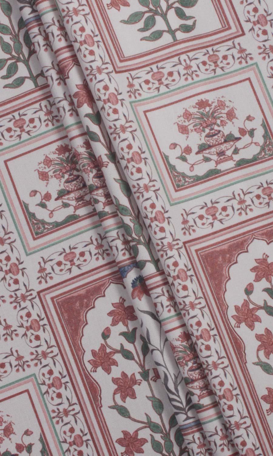 Floral Cotton Made-to-Measure Roman Blinds (Blush Red/ Blue)